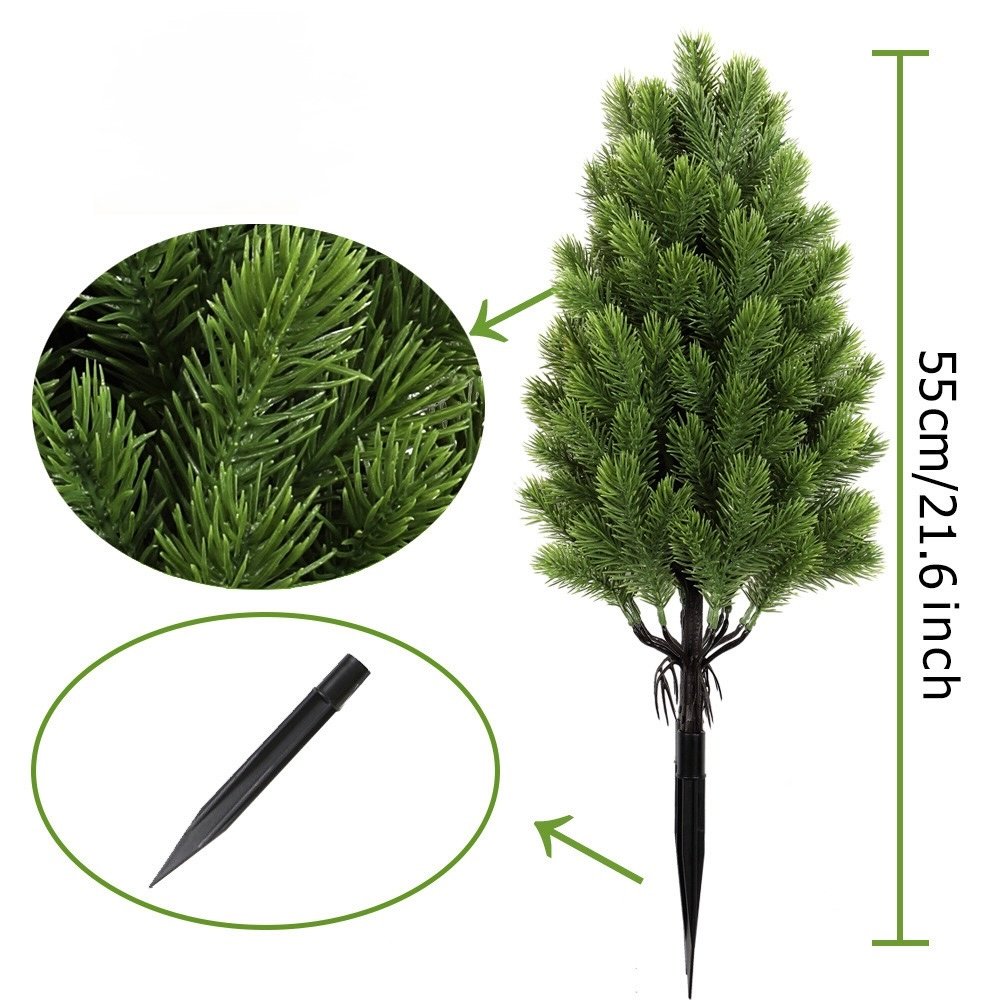 Artificial Pine Tree Stake with Size and Foliage Details