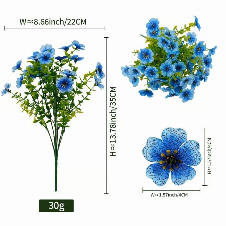 Blue Artificial Cosmos Flower Bush for Event Decoration