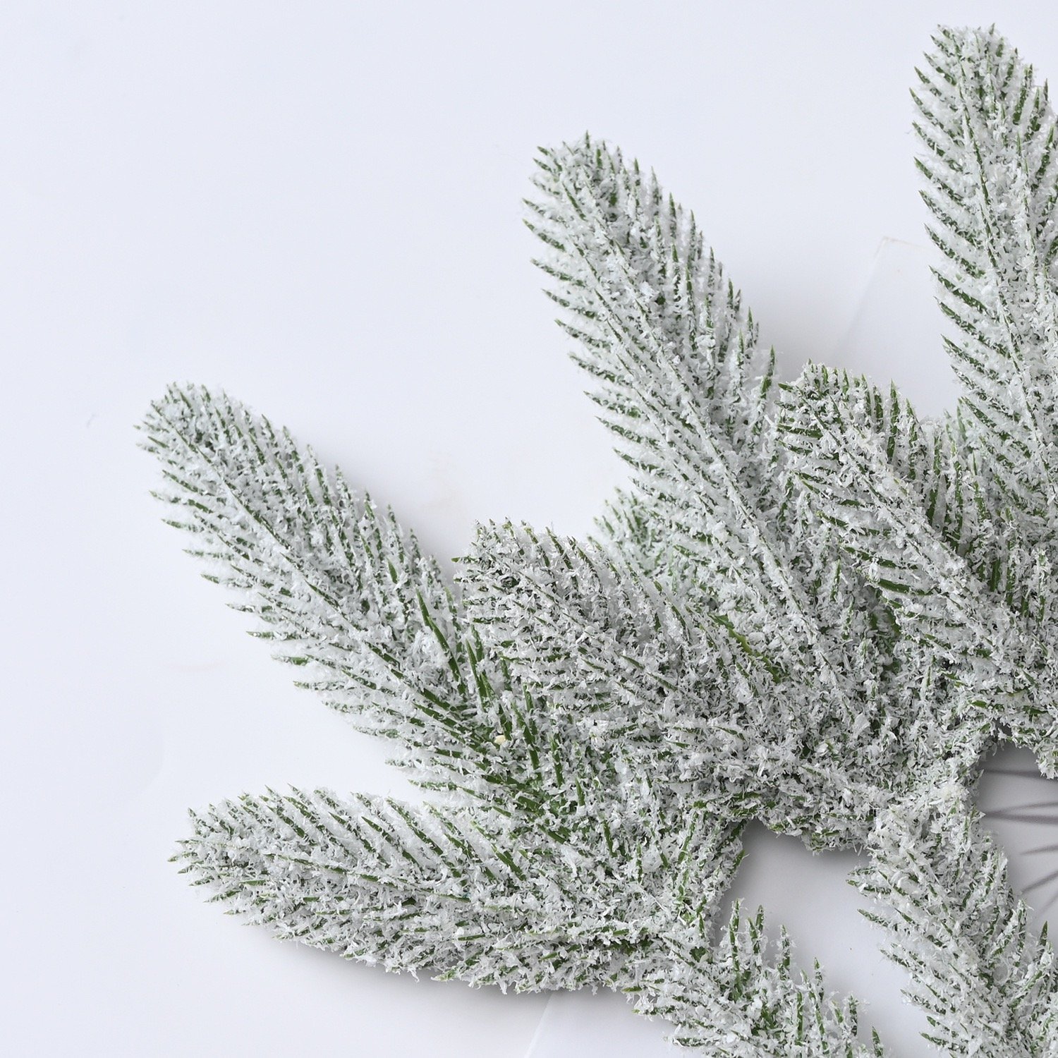 Frosted Evergreen Pine Pick for Winter Holiday Decoration