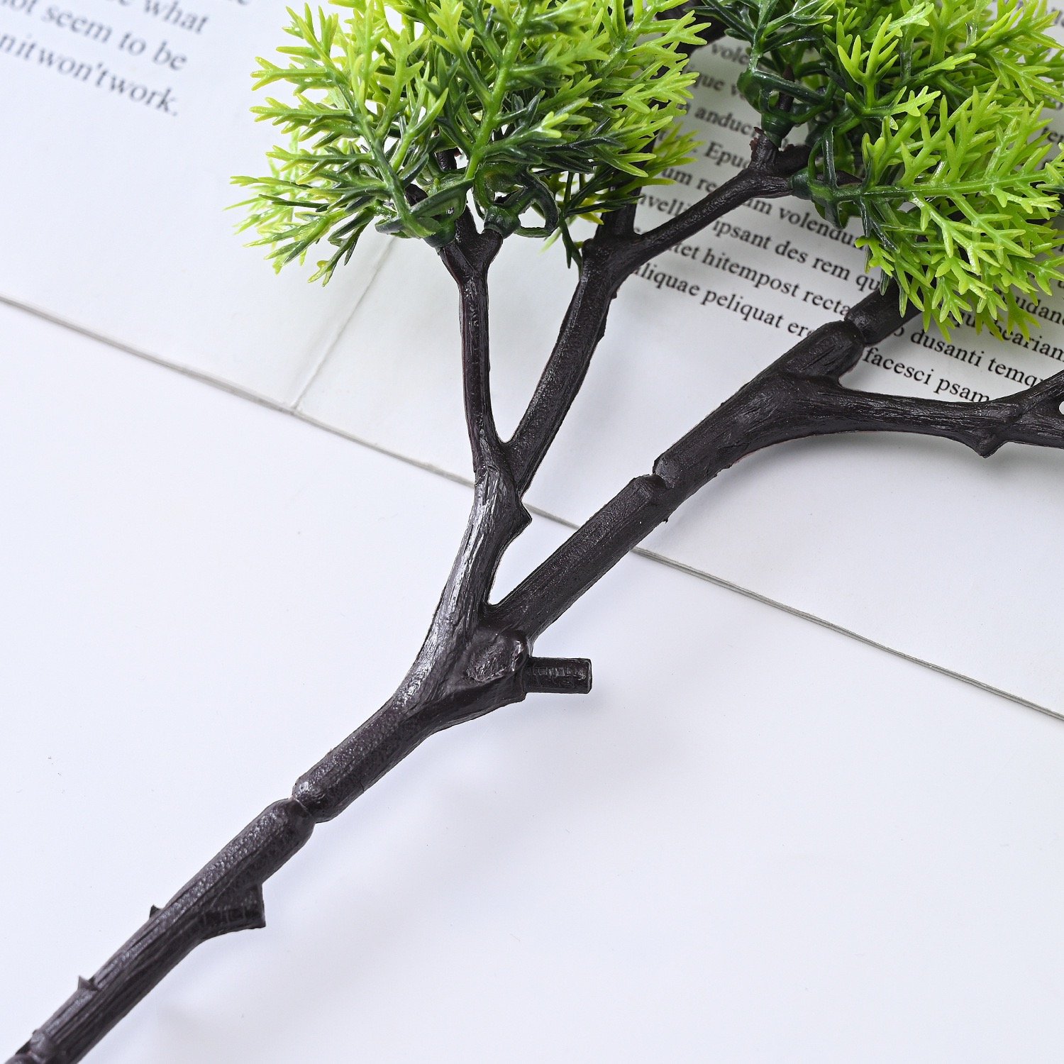 Artificial Cypress Branch Stem Detail with Natural Wood Texture