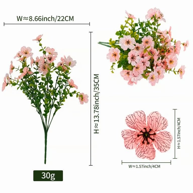 Light Pink Artificial Cosmos Flower Bush for Floral Decoration