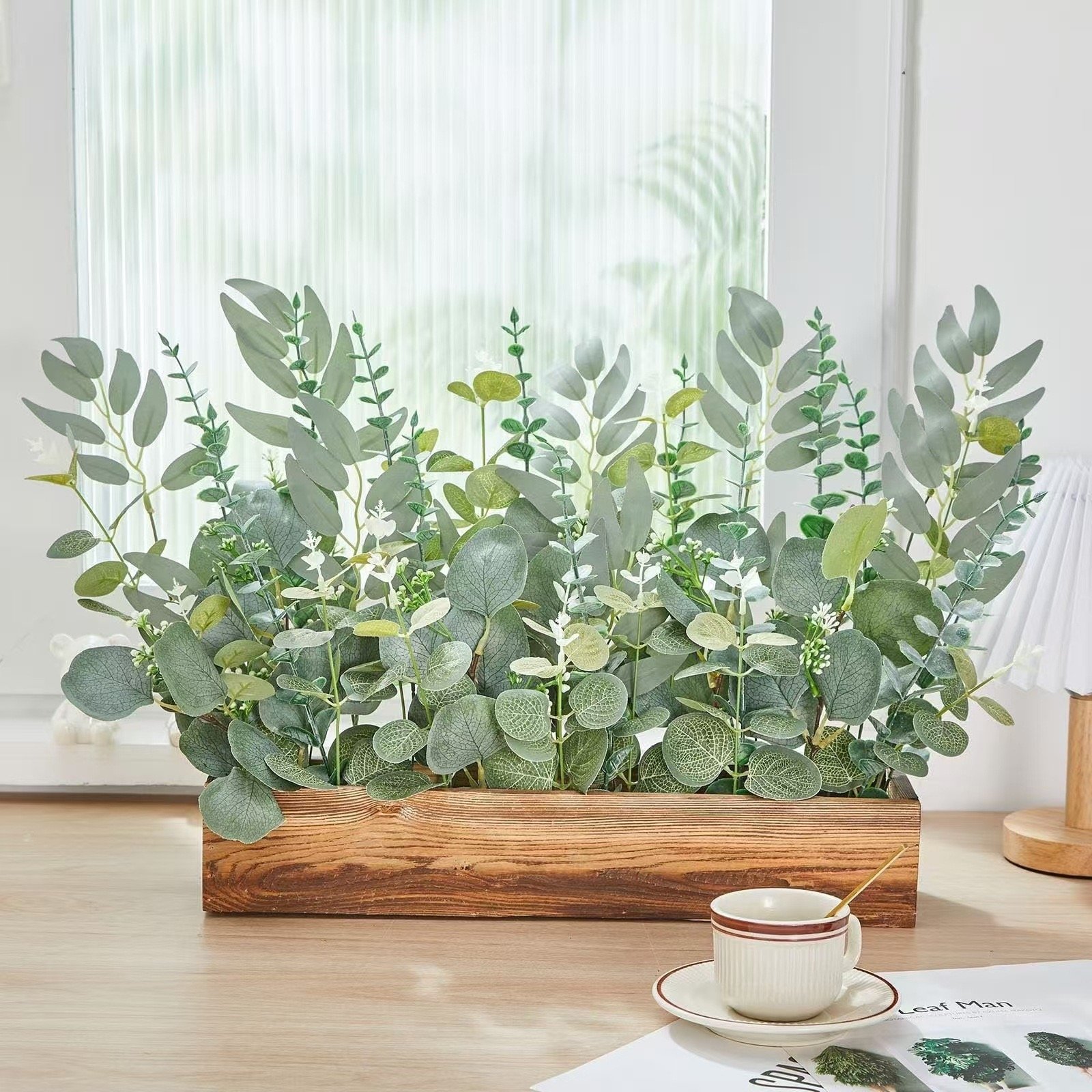 Faux Eucalyptus Greenery Arrangement for Indoor Decoration
