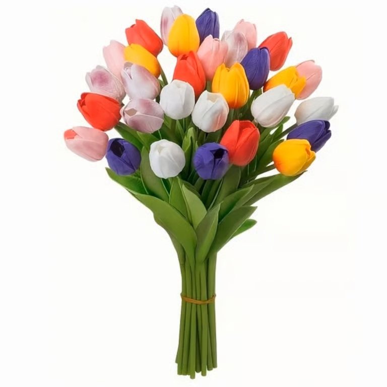 Wholesale multi-color real touch PU tulip bouquet – bulk artificial tulip flowers for spring home decor and weddings, factory direct from Shantou China
