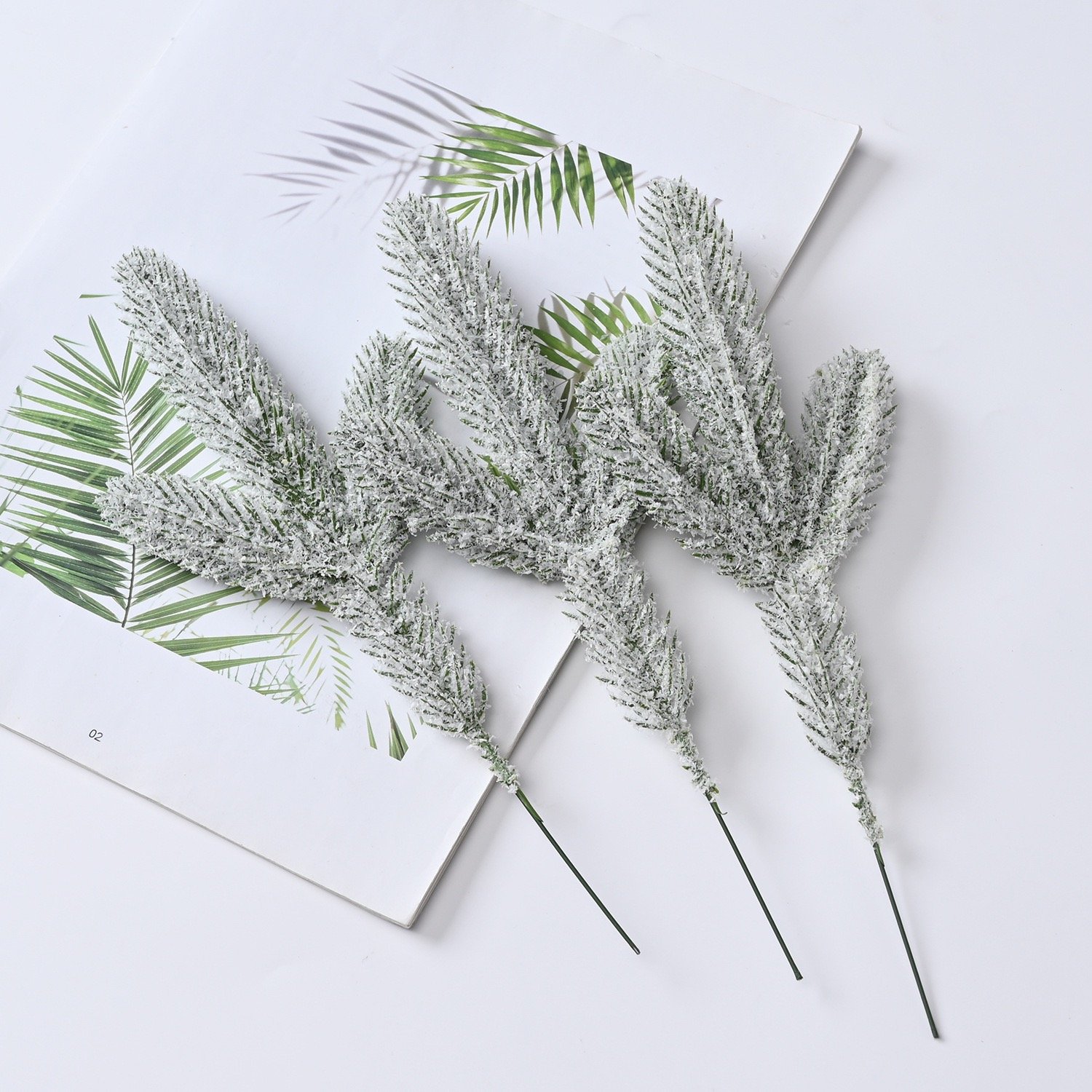 Frosted Pine Picks for Christmas Wreaths and Holiday Displays