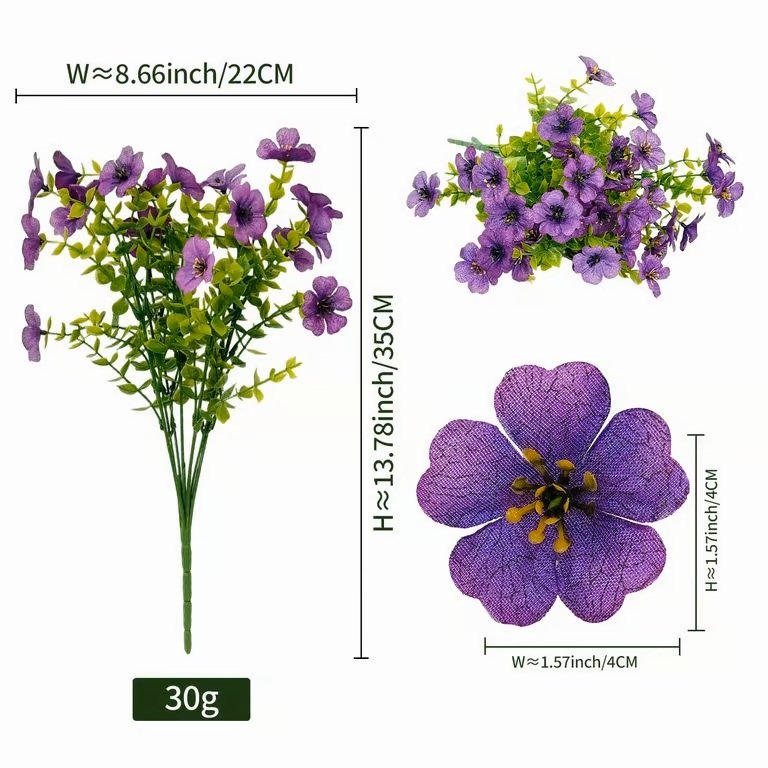 Purple Artificial Cosmos Flower Bush for Wedding Decoration