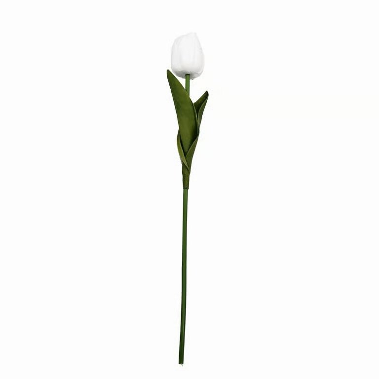 Wholesale white real touch PU tulip stem – faux flower for wedding bouquets and home decoration