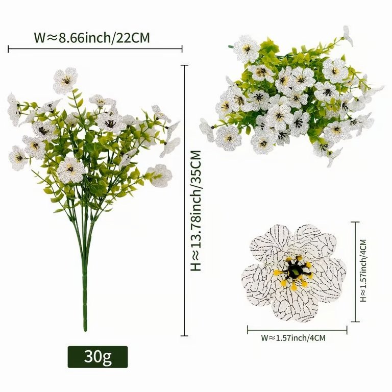 Artificial White Cosmos Flower Bush for Home Decoration