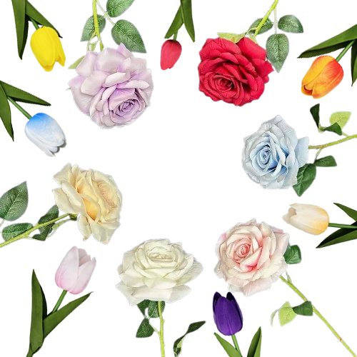 Wholesale artificial flower stems for bouquet making and bulk commercial supply