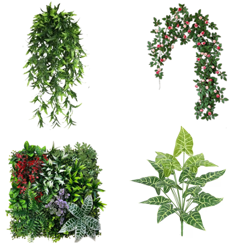 Wholesale artificial greenery including eucalyptus fern and decorative foliage