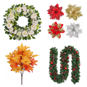Wholesale artificial wreaths garlands and seasonal decorations for Christmas and retail holiday supply