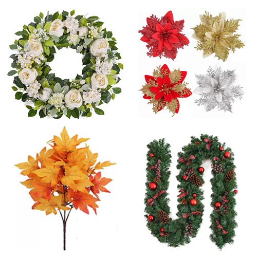 Wholesale artificial wreaths garlands and seasonal decorations for Christmas and retail holiday supply