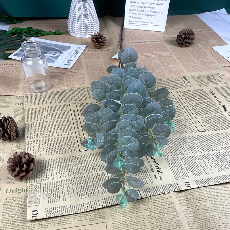 Gray artificial 3d eucalyptus branch