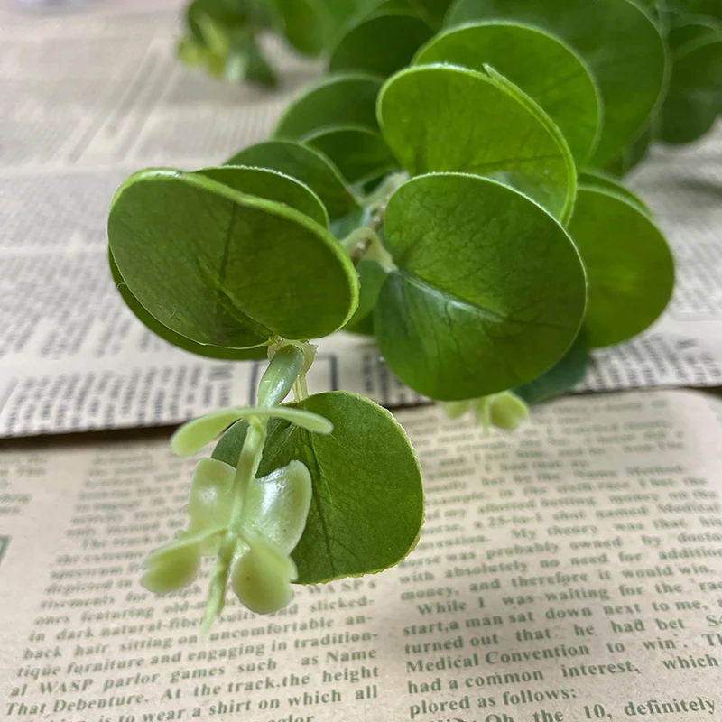 Close-up of green leaf detail for artificial 3d eucalyptus branch