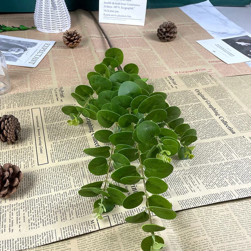 Green artificial 3d eucalyptus branch