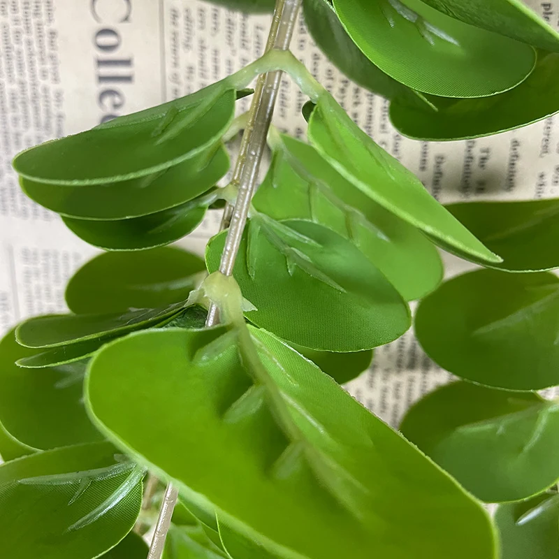 Close-up of leaf back detail for artificial 3d eucalyptus branch