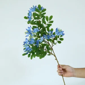 Blue artificial albizia flower branch