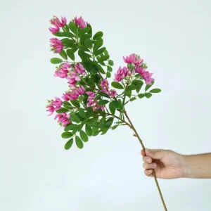 Pink artificial albizia flower branch