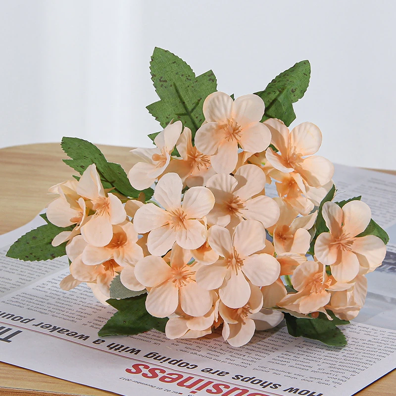 Alternate view of peach artificial Apricot Blossom Flower Bush
