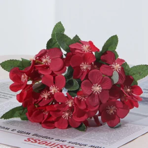 Red artificial Apricot Blossom Flower Bush, 31 cm