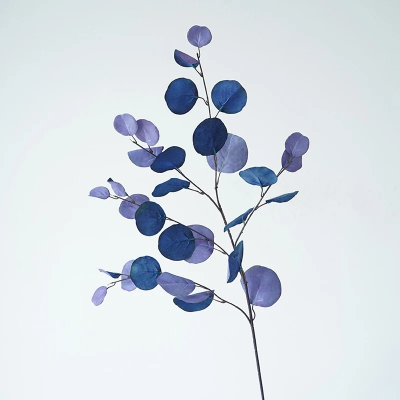 Blue artificial autumn eucalyptus branch