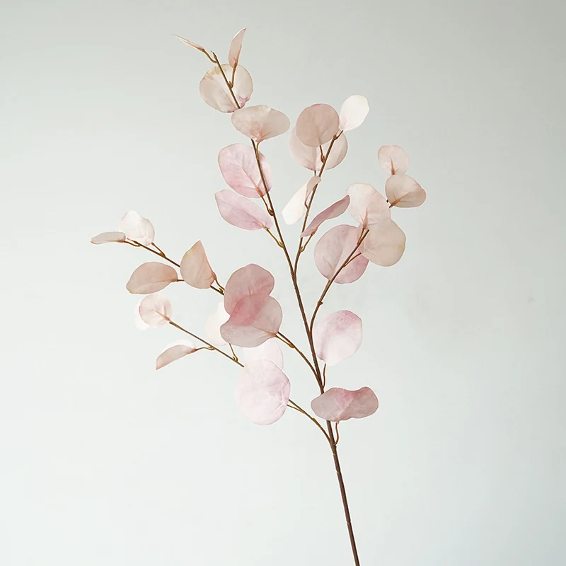Blush Pink artificial autumn eucalyptus branch
