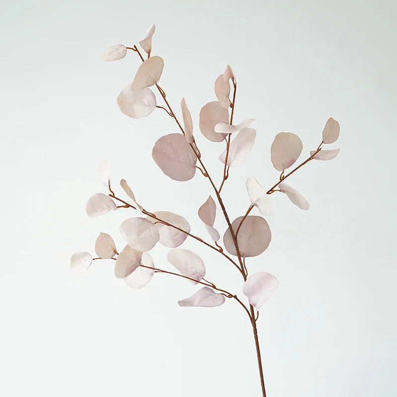 Blush White artificial autumn eucalyptus branch