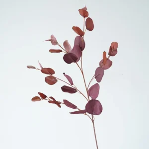 Burgundy artificial autumn eucalyptus branch