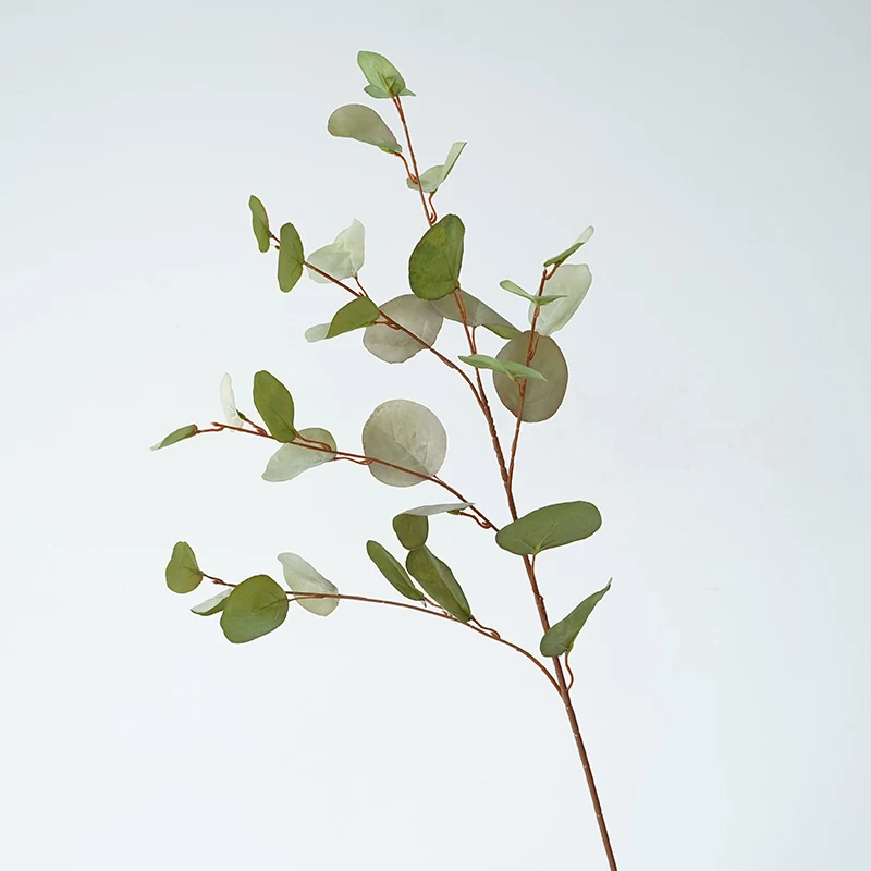 Green artificial autumn eucalyptus branch