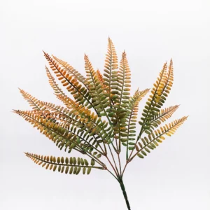 Alternate view of 44 cm artificial autumn fern leaf bush with rust orange and olive green fronds