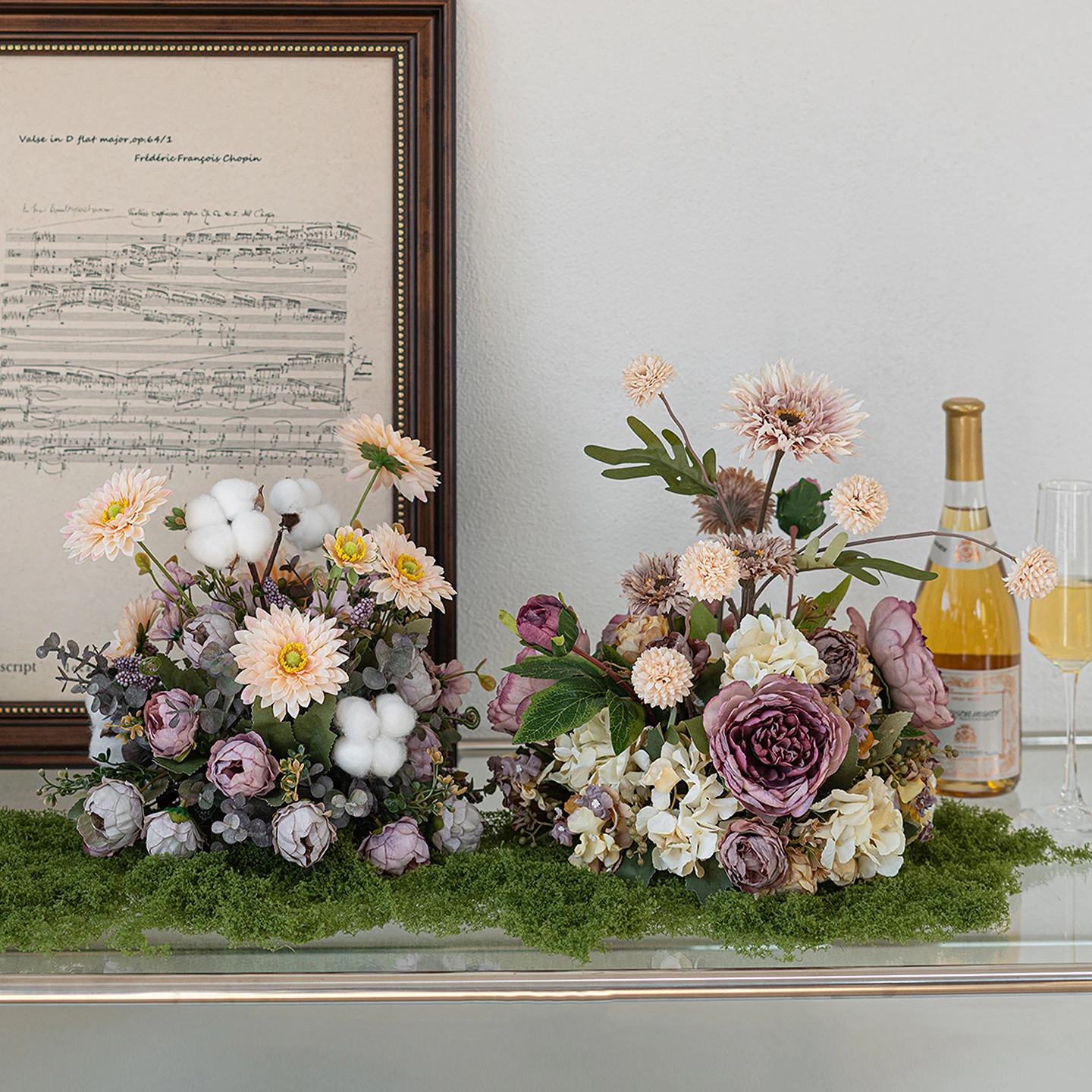 Artificial Autumn Mixed Flower Table Arrangement Collection displayed for table display