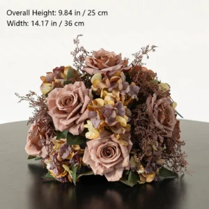 Alternate view of autumn hydrangea artificial autumn mixed flower table arrangement collection