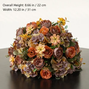 Size diagram for autumn hydrangea artificial autumn mixed flower table arrangement collection