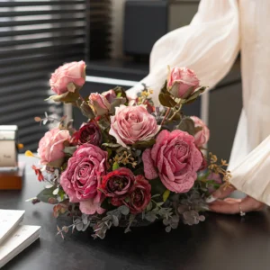 Artificial Autumn Mixed Flower Table Arrangement Collection displayed for decorative use