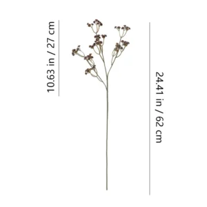 Size diagram for brown artificial baby's breath spray