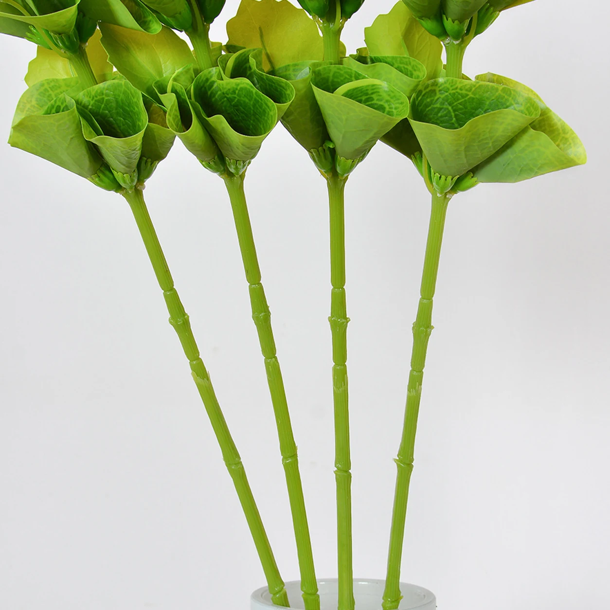 Close-up of stem detail for artificial bells of ireland stem