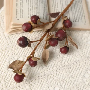 Burgundy artificial berry branch