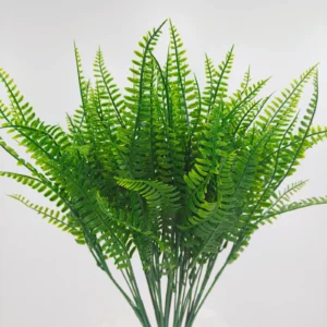 Close-up of mixed-green foliage on an 41 cm artificial Boston fern bush