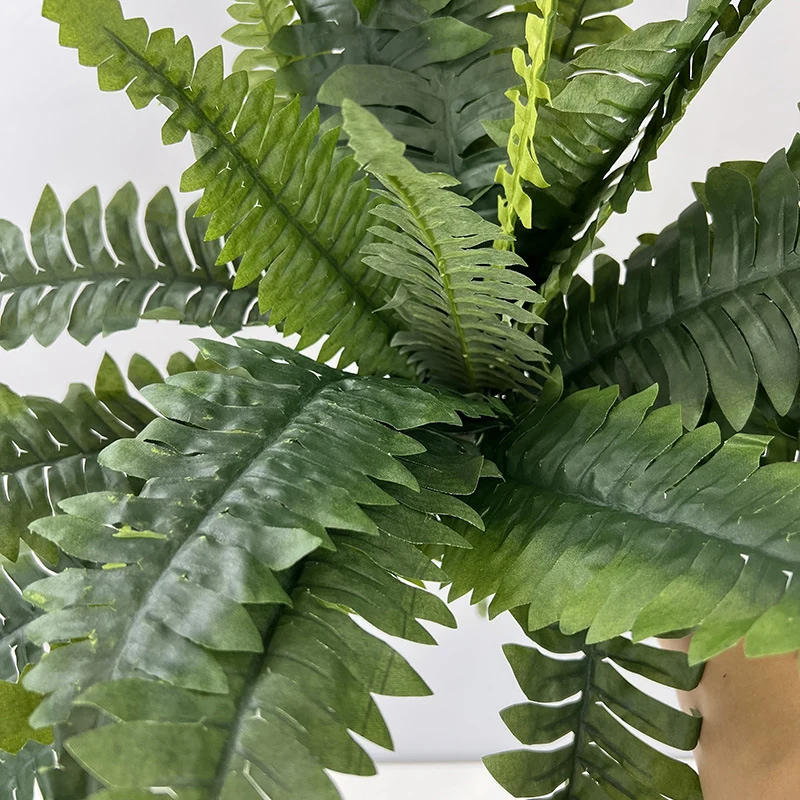 Close-up of foliage detail for 56 cm artificial Boston fern bush