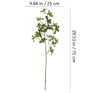 Size diagram for artificial boxwood leaf branch, 75 cm