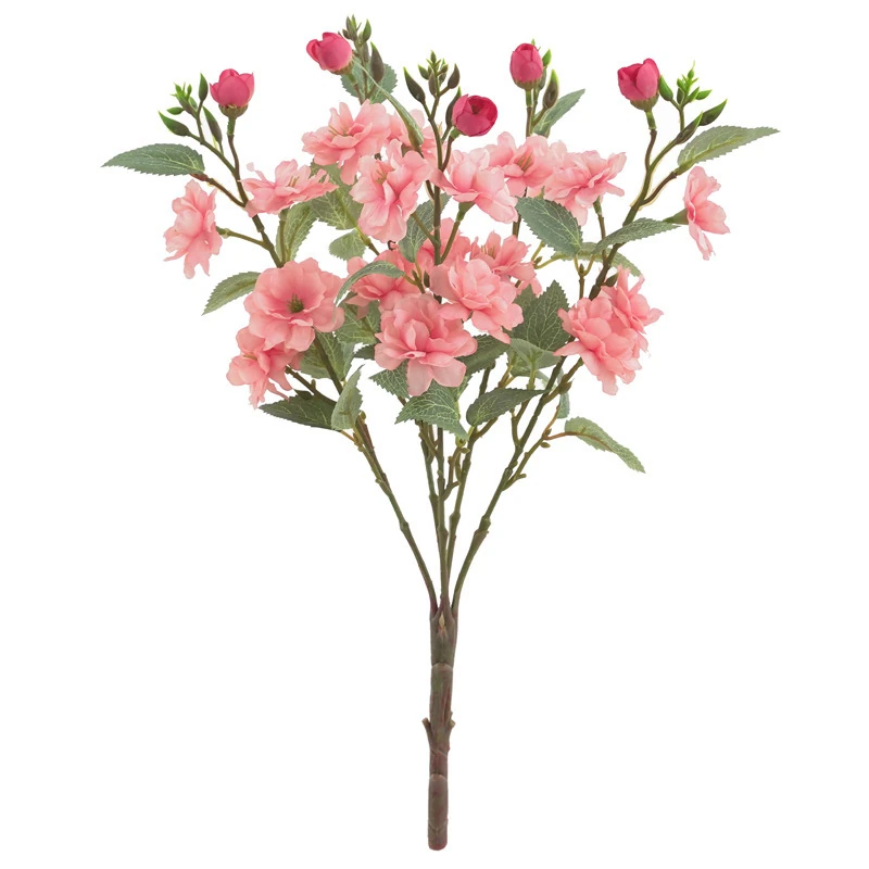 Deep Pink artificial Camellia Flower Branch, 46 cm