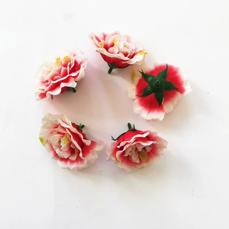 Blush White artificial Camellia Flower Head, 7 cm