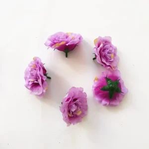 Purple artificial Camellia Flower Head, 7 cm