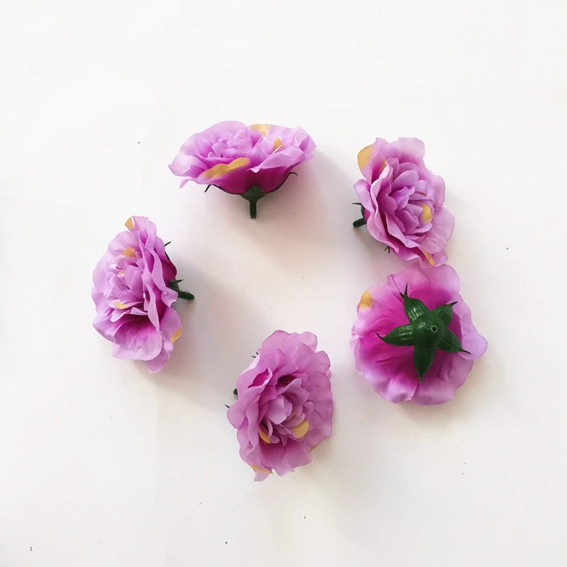 Purple artificial Camellia Flower Head, 7 cm