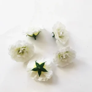 White artificial Camellia Flower Head, 7 cm