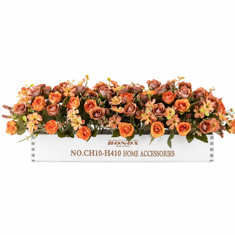 Centre de table de boîte à fleurs de camélia rose artificielle