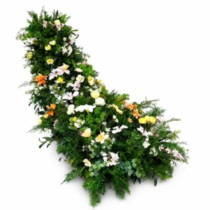 Arreglo floral artificial en cascada para pasillo de boda