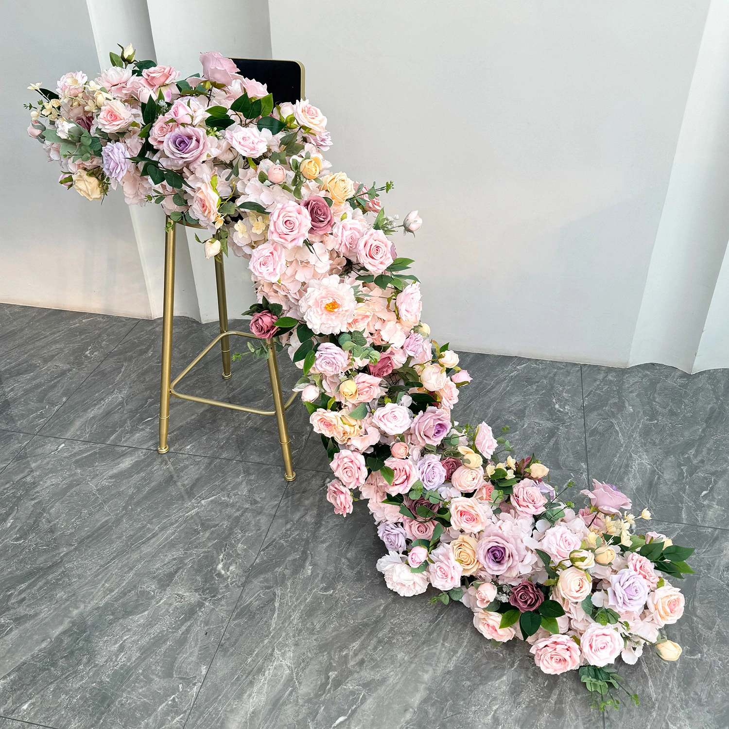 Blush Pink artificial cascading wedding table flower arrangement collection