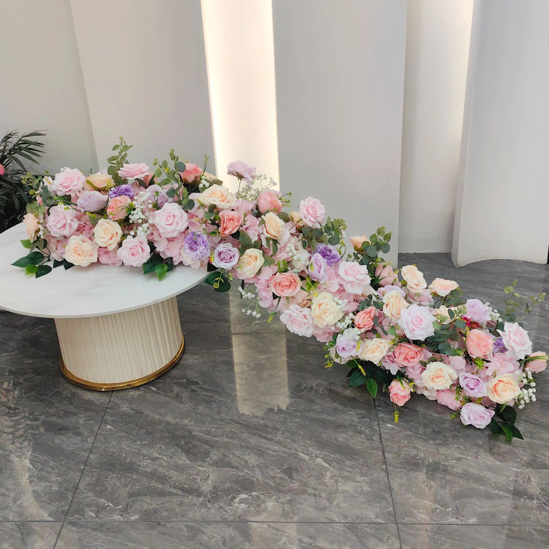 Blush Rose artificial cascading wedding table flower arrangement collection