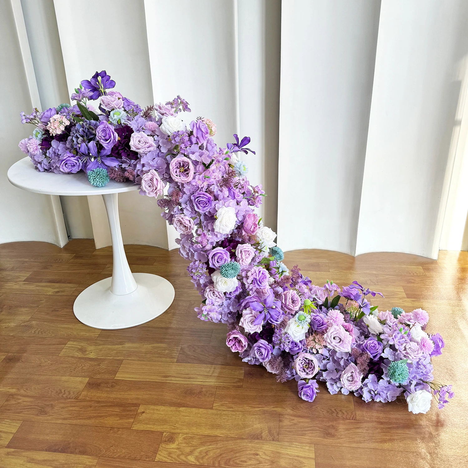Lavender Rose artificial cascading wedding table flower arrangement collection