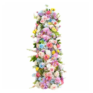 Collection d'arrangements floraux artificiels en cascade pour table de mariage, jardin pastel